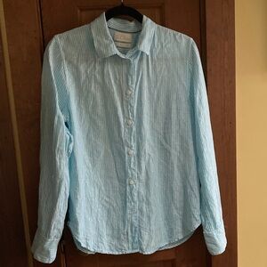 J. Crew Light Blue Striped Women's Button Down Shirt